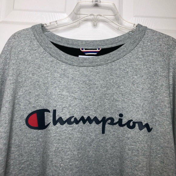 Champion Men's Powerblend Fleece Midweight Crewneck  Oxford Gray Sweatshirt 2XL - Picture 3 of 15